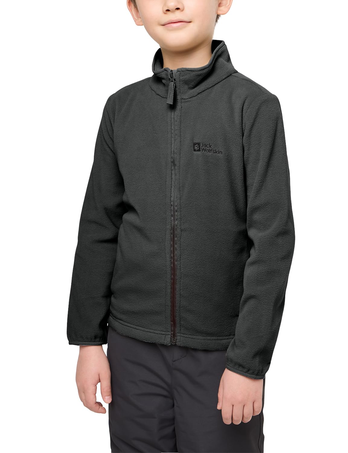Jack Wolfskin Taunus Jacket K, Boys’ Fleece Jacket, Granite Black, 104 -