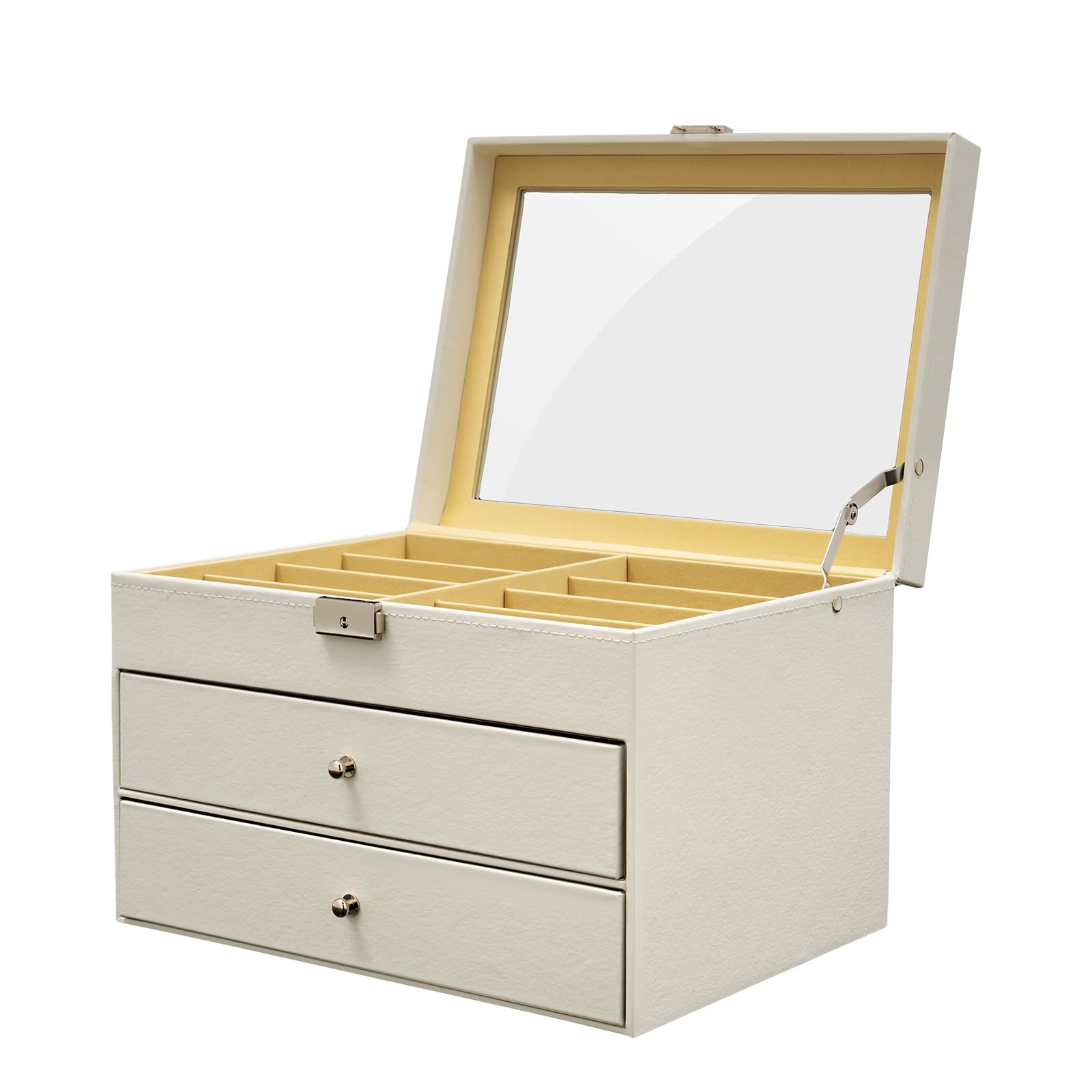 Brillenbox Sonnenbrillen Aufbewahrungsbox für 24 Brillen Aufbewahrung Sonnenbrillen brillenaufbewahrung mehrere brillen 34 x 25 x 19 cm Brillenkoffer Sonnenbrillen Präsentation Showcase
