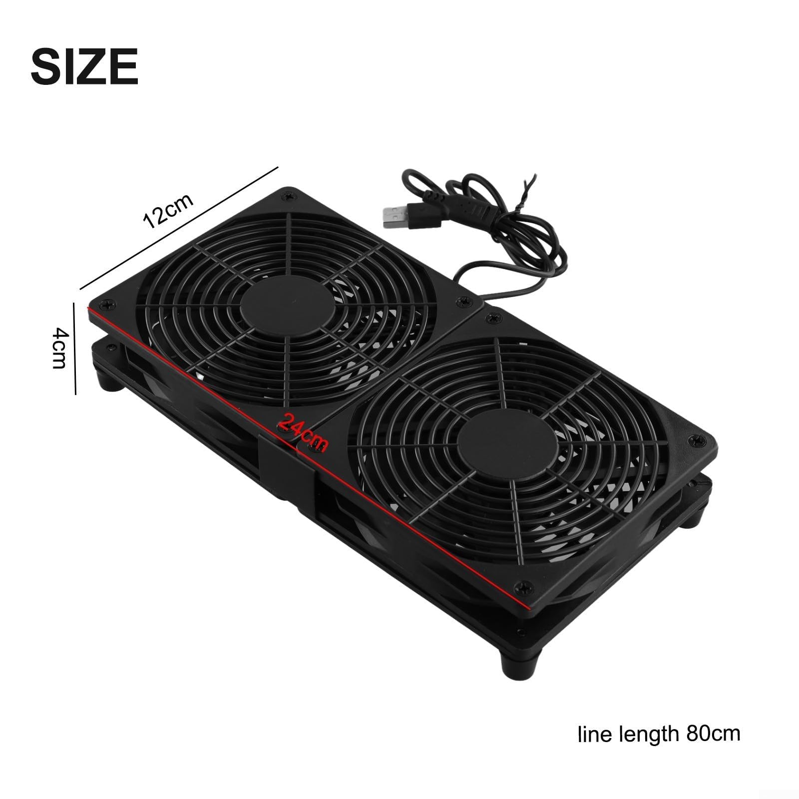 Lot de 2 ventilateurs de 120 mm 5 V pour routeur, silencieux 19 dBA à double axe avec double roulement à billes pour le refroidissement de PC, console de jeu, armoire, DVR et téléviseur