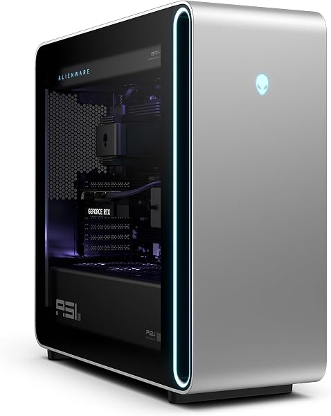 Alienware Gaming Desktop Intel Core Ultra 9-285K, 32GB DDR5 RAM, 2TB SSD, NVIDIA GeForce RTX 5080 16GB GDDR7, Windows 11 Home - Lunar Silver - 1