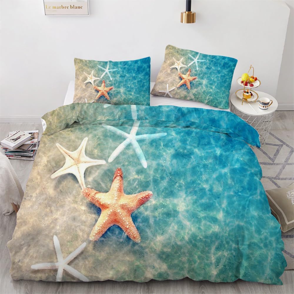 Parure de lit océan 140x200 pour une chambre d'enfant sur le thème marin