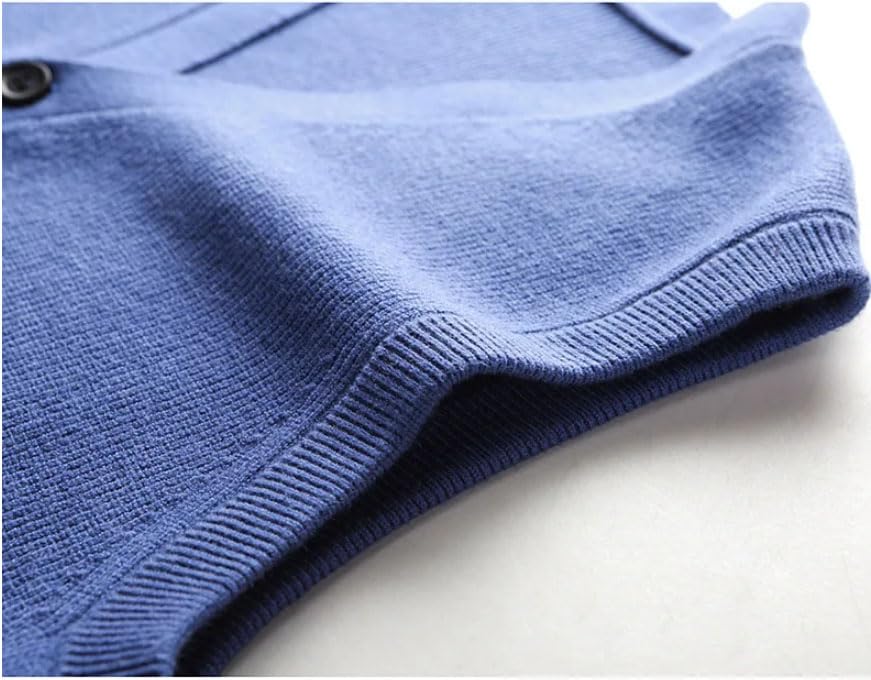 Men Knitted Cardigan Sleeveless Tank Men Solid V-Neck Patchwork Button Casual Warm Vest Sweater3