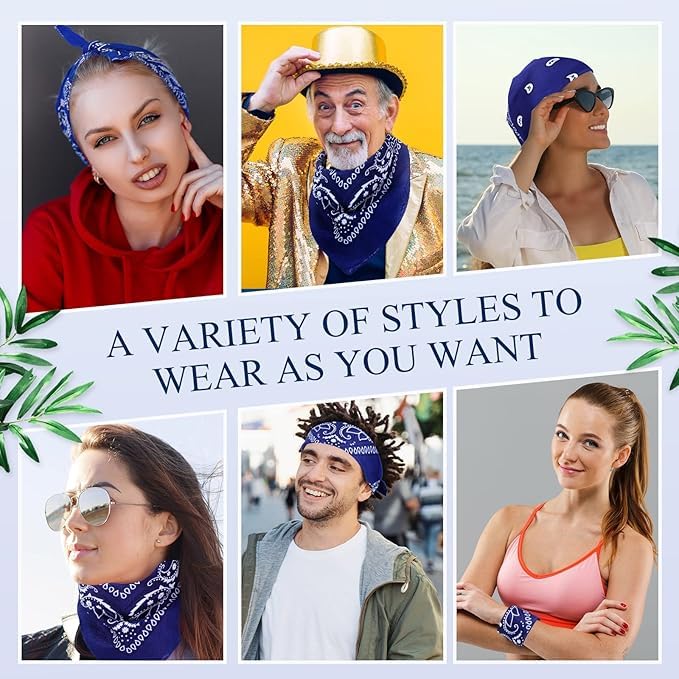 Image of SPIN CART Soft Breathable Cotton Paisley Bandana Handkerchief For Hair Head Bike For Men & Women