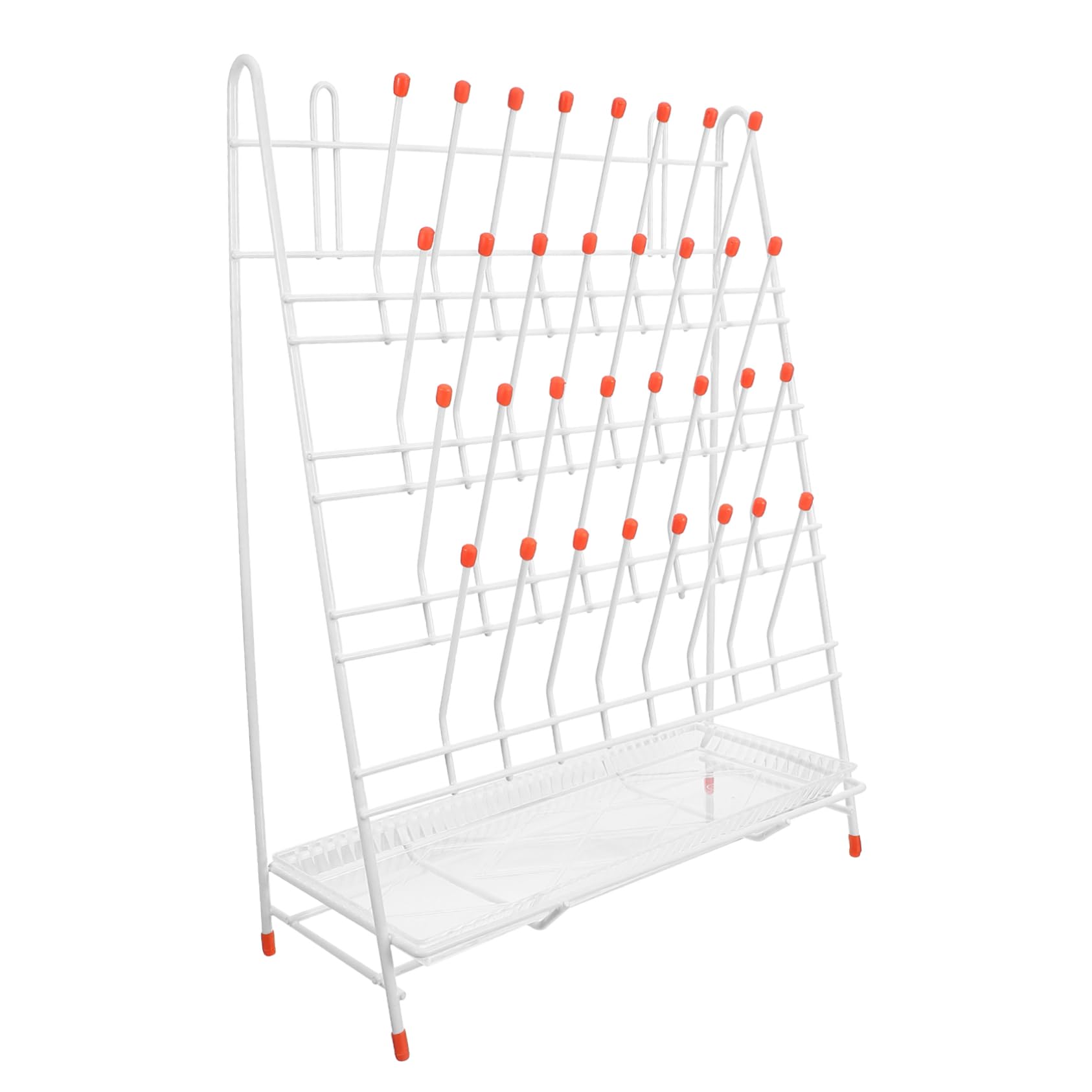 PLAFOPE Escurridor de Tubos de 32 Ranuras Rejilla de Secado de Metal Soporte para de Laboratorio Estabilidad Almohadillas Antideslizantes Diseño Compacto para Laboratorio