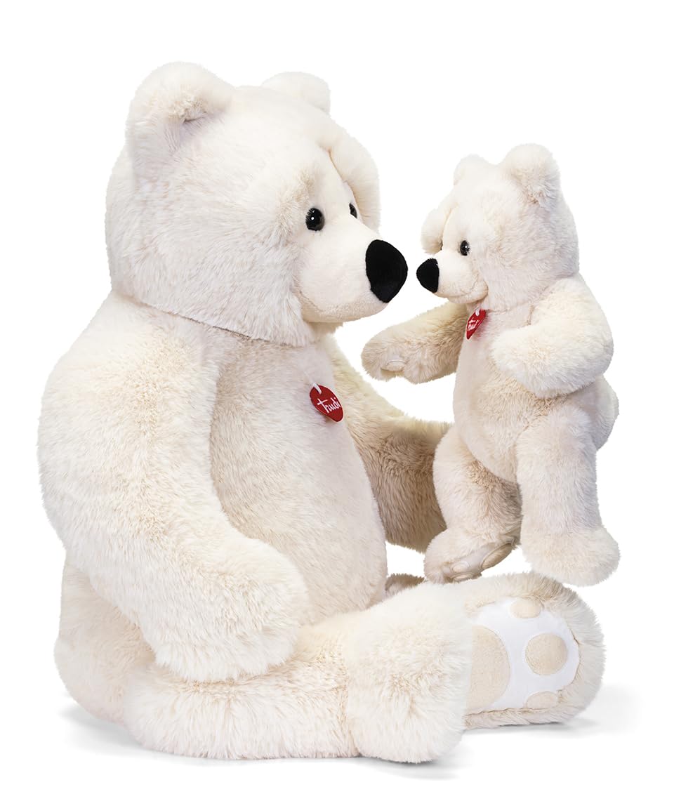 Trudi Bär Joel Elfenbein Plüschtiergeschenk für Weihnachten, Geburtstag und Valentinstag. Eisbär Plüschbär | 45x80x30cm Taglia XXL | Klassische Teddybären | Modello 25635