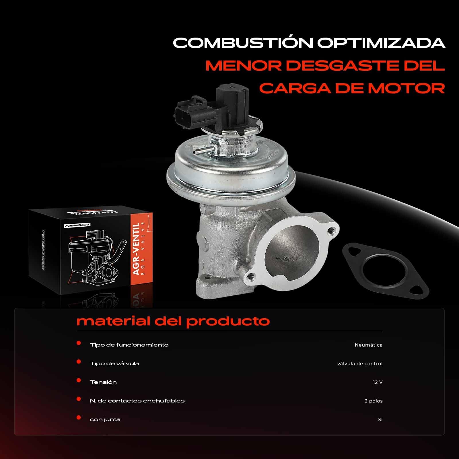 Frankberg Válvula EGR de 3 Polos 3C1Q9D475AA | Compatible con: Mondeo III Berlina B4Y, Mondeo III B5Y, Caja de tránsito FA, Plataforma/chasis Transit FM FN