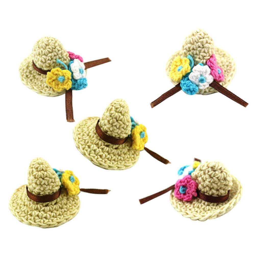 Totority 5pcs Mini Dollhouse Hats - DIY Craft Supplies For Doll Making & Ornaments