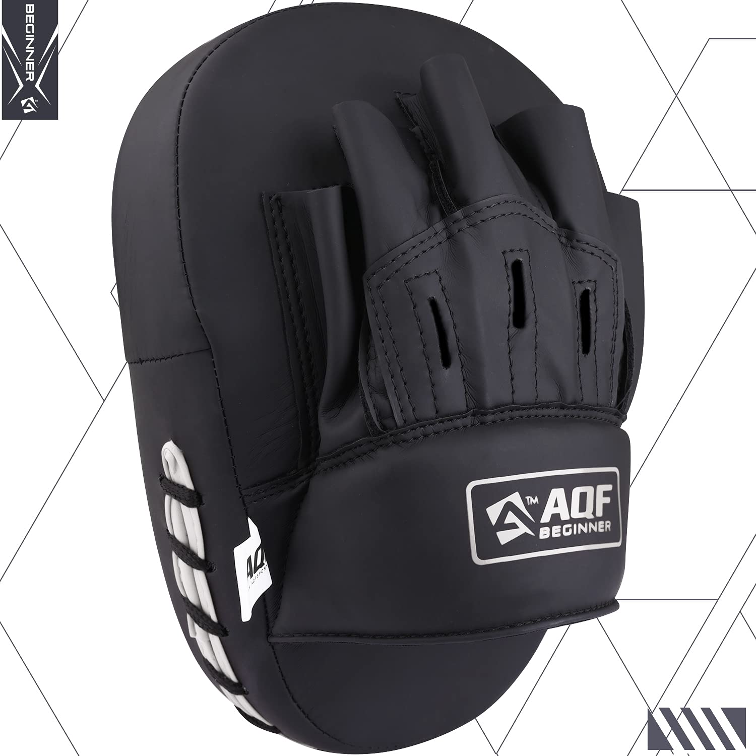 AQF Mitaine Boxe, Patte d'Ours, Pao, Cible Rex en Cuir Incurvé pour Thai Frappe, Focus Gant pour MMA, Muay Thai, Kickboxing, Karaté & Arts Martiaux