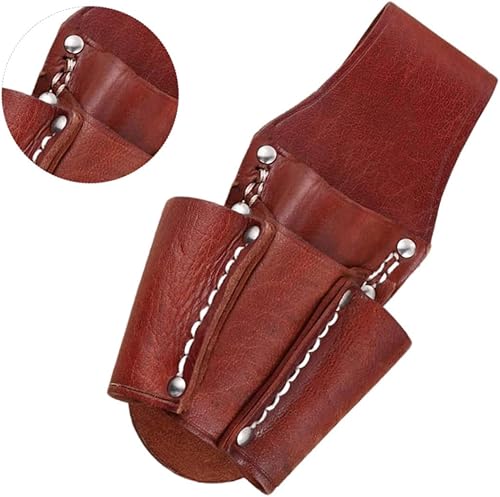 Miniatura 6 de Caja de herramientas bolsa de cinturón de cuero resistente bolsa de bolsillo de herramientas con 4 bolsillos para electricista
