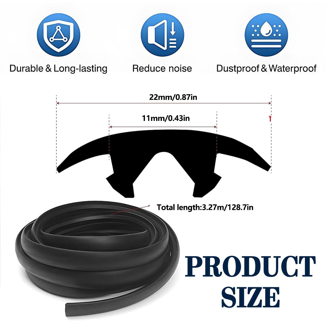 UIEXAY Baca De Coche Tira De Goma Disponible Durable Durable Universal Del Lacre De La Barra De Techo Del Coche De L200Cm-W2.3Cm Baca Portaequipajes Cortable — view 2