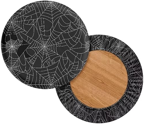 Miniatura 3 de Jeiento Fundas redondas de Navidad para taburetes de Santa Claus Hoho, paquete de 2 fundas de asiento de taburete de bar extraíbles antideslizantes