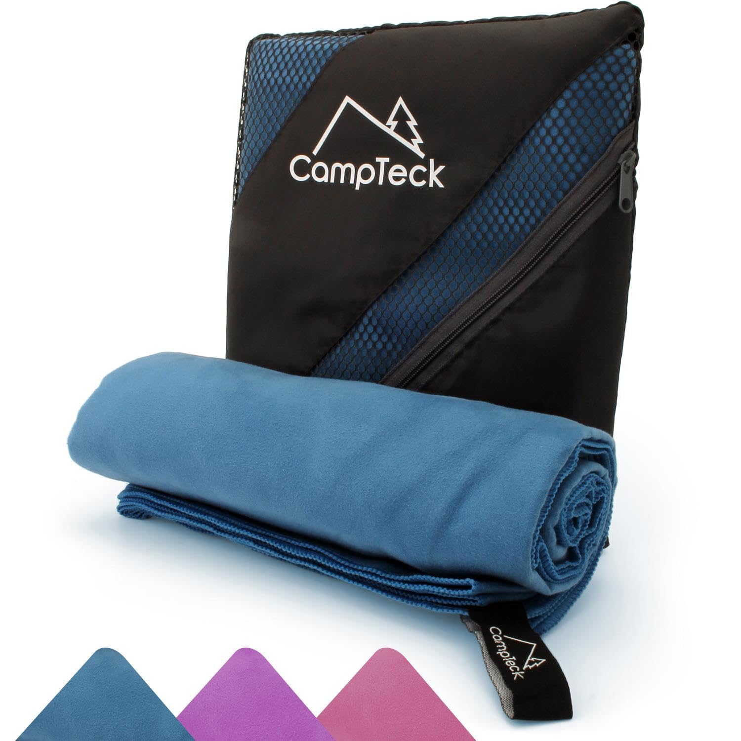 CampTeck U5535 Large (180x80cm) Lightweight and Compact Quick Dry Microfiber Travel Towel for Sports, Gym, Beach, Swimming, Yoga, Camping - Blue