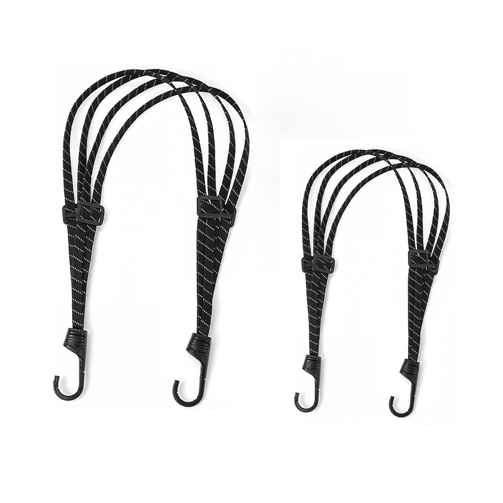 2 Pcs Helmet Luggage Straps, Elastic Cord, Bike Luggage Straps, Bike Elastic Heavy Duty Bungee Cords with Hooks for Motorcycle Bicycle Helmet Luggage (Black)-image-18