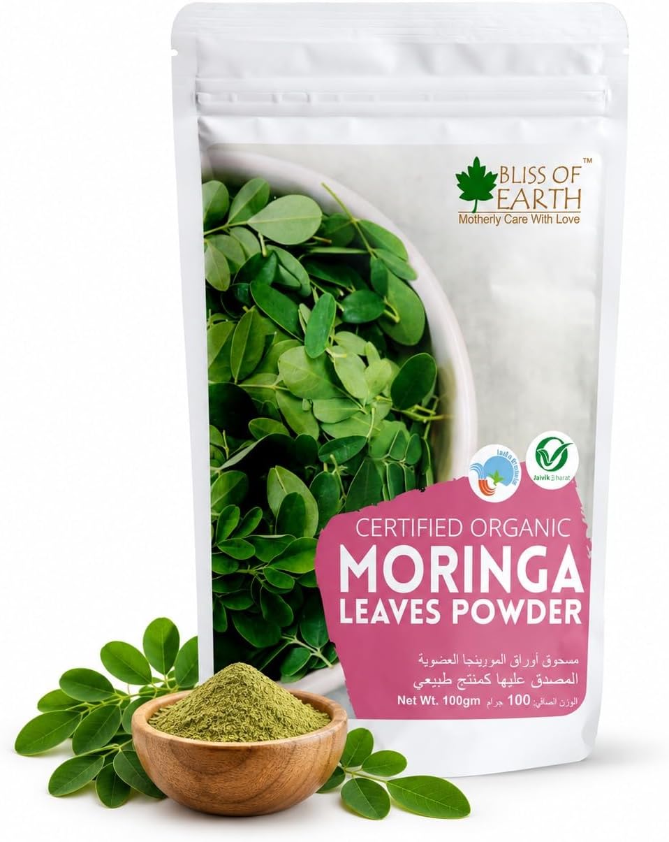 Bliss of Earth Moringa Powder for Drinking, Weight Loss, & Vitality, 100g