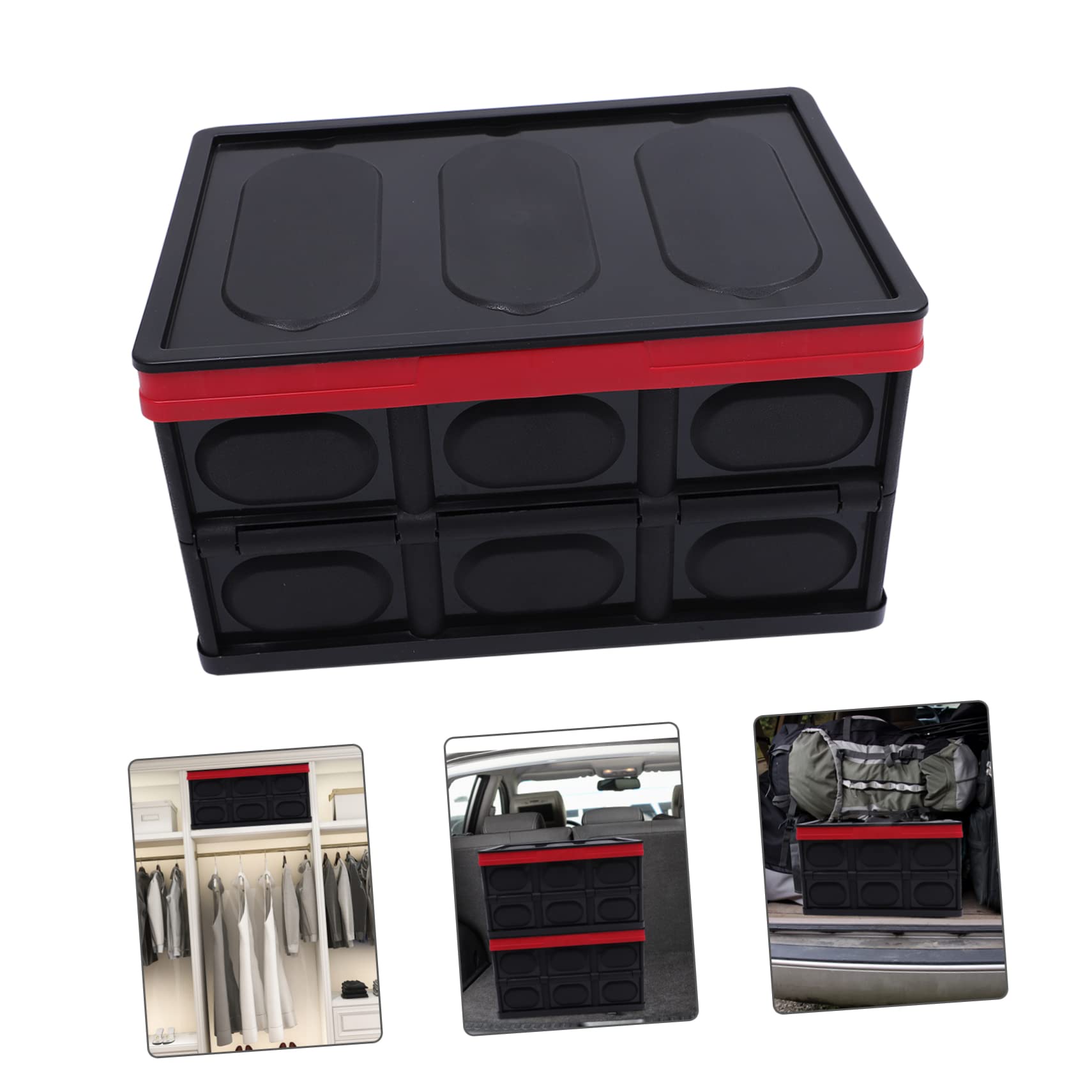 Scatola Portaoggetti Pieghevole 30l in Abs Rosso per Auto
