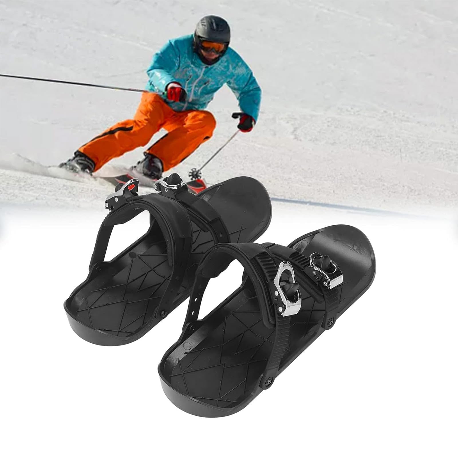 Mini Pattini da Sci, Mini Pattini da Sci Corti con Guanti e Occhiali, Scarpe Invernali da Sci, Attacchi Regolabili Sci da Pattinaggio sulla Neve per Sci All'Aperto