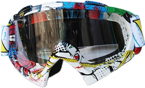 Miniatura 4 de Gafas de sol unisex multicolor a prueba de viento para motocicleta, a prueba de arañazos, UV, gafas de sol para casco todoterreno (RK, lentes de