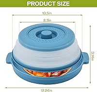 Vista 6 de Microwave Splatter Cover for Food with Anti-scald Base Plate,Large Plastic & Silicone Vented Avoid Scalding Collapsible Guard Lid,Kitchen Essential