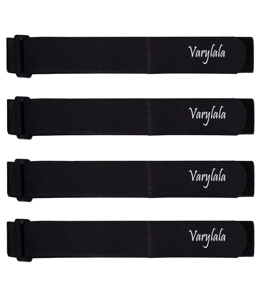 Varylala 4 Pcs Versatile Hook and Loop Cable Ties Straps Tie Downs Fastening Securing Straps (40"x1.5", Black)