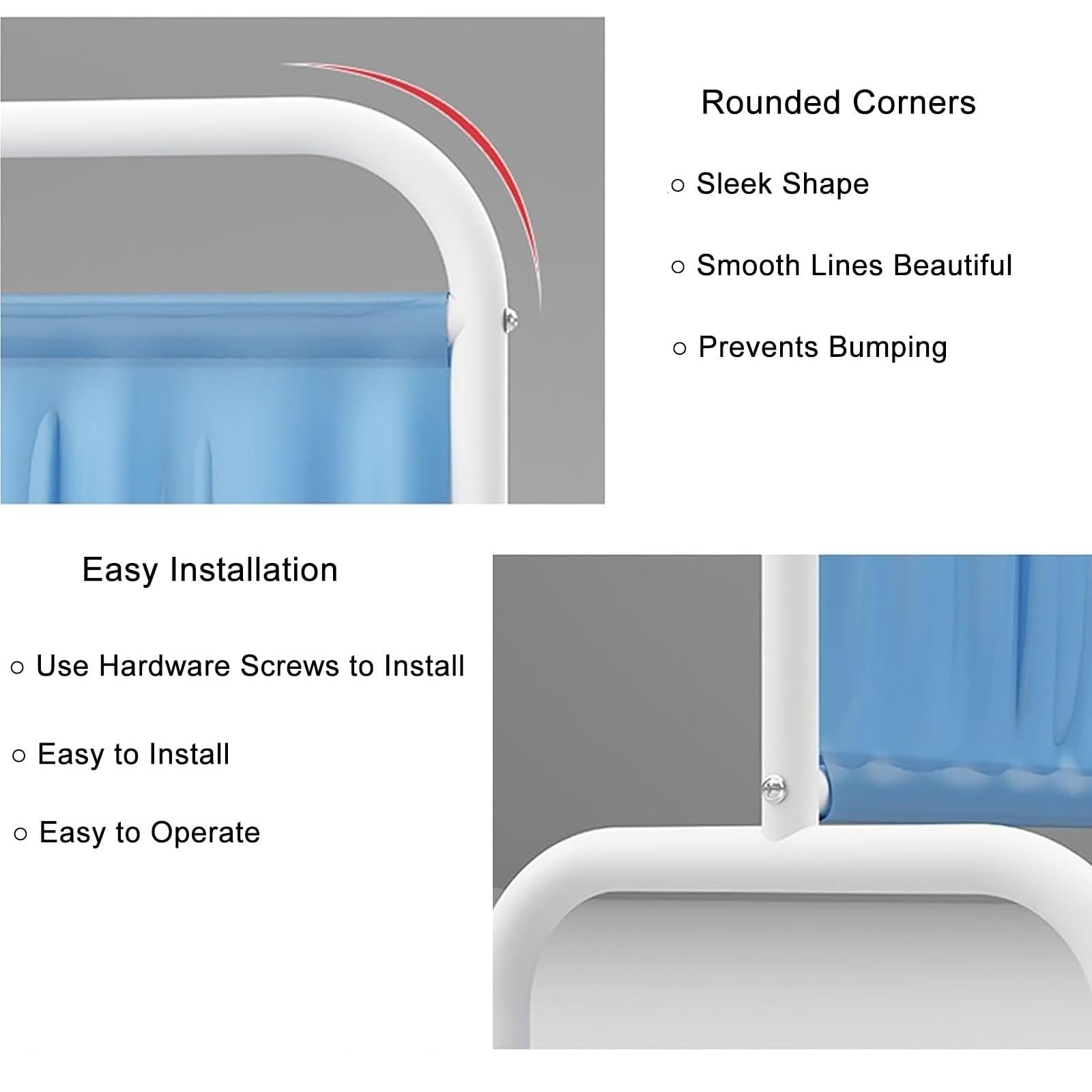 Biombo Médico Móvil De 1,8 M De Alto, Separador De Ambientes Portátil, Mampara De Pie De Un Solo Panel con Rueda, Tela De Nailon Impermeable, For Oficina, Clínica Y Salón De Belleza(White)