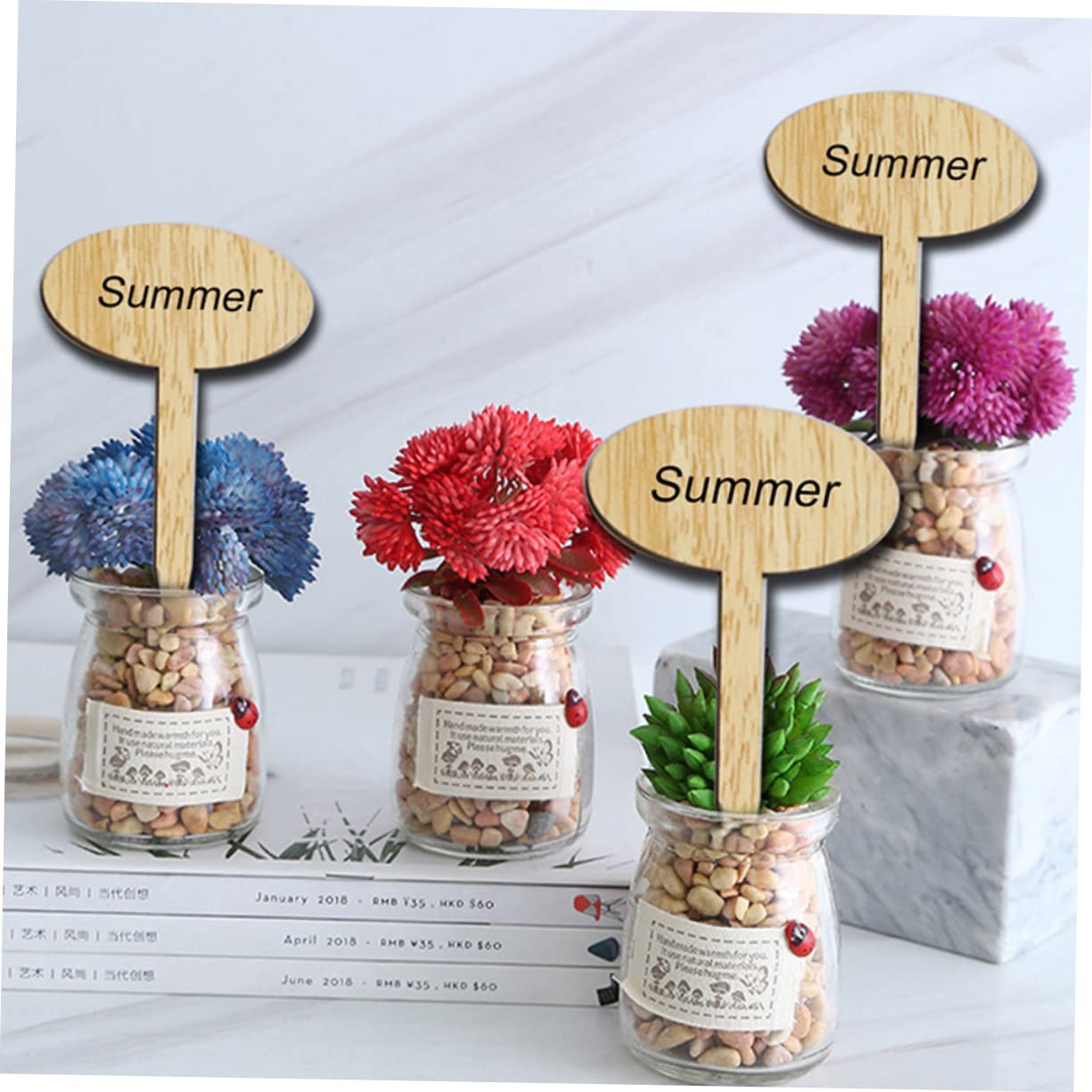 Abaodam 100pièces Étiquettes De Jardin Marqueurs De Plantes Pour Décoration De Jardin Et Projets Étiquettes Reutilisables Élégantes Pour Petits Pots