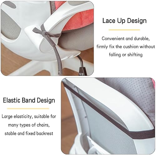 Miniatura 4 de RUNLAIKEJI Cojín de felpa para silla de oficina cojín de respaldo de silla de oficina de una pieza para respaldo cojín de silla de escritorio con