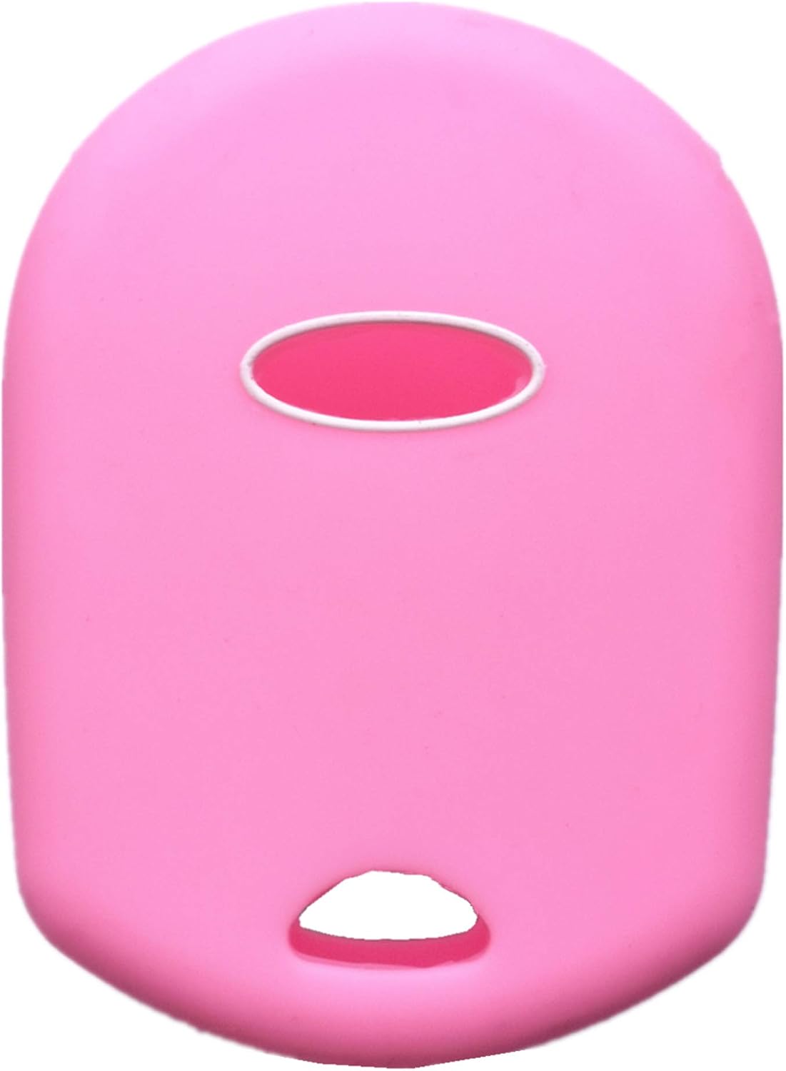 RUNZUIE Silicone Keyless Entry Remote Key Fob Cover Shell Compatible Fit for Ford Escape Explorer Mustang Transit Fusion Focus Lincoln Zephyr Mercury Grand Marquis Pink 4 Buttons
