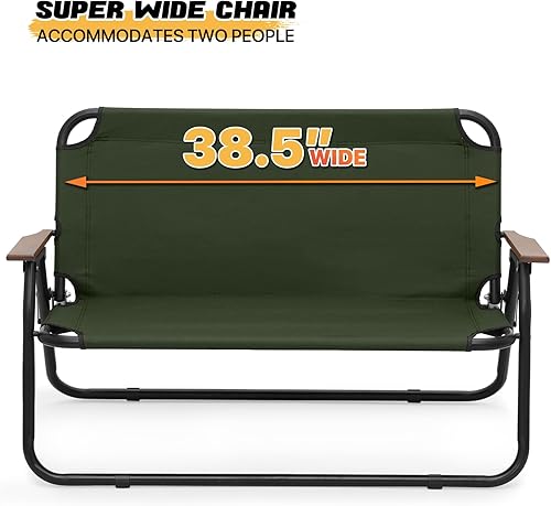 Miniatura 5 de MoNiBloom Silla plegable de doble asiento para campamento, al aire libre, playa, césped, picnic, senderismo, viajes, portátil, plegable, plegable,