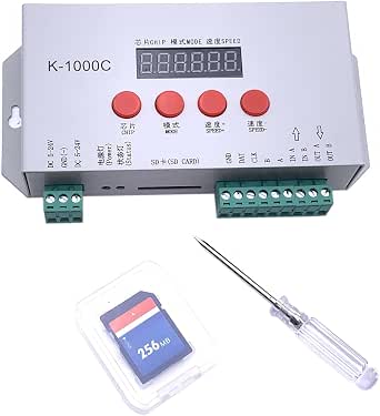 Produktbild von TOPXCDZ K-1000C LED-Controller – 2048 Pixel, WS2812B, APA102, SD-Karte, DC5-24V Für Große LED-Projekte
