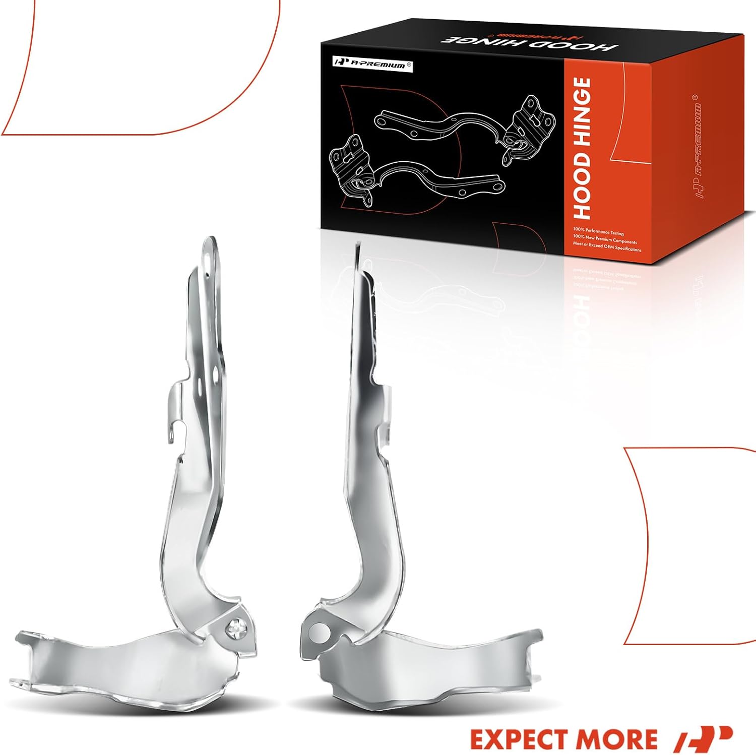 A-Premium Driver and Passenger Hood Hinges Compatible with Toyota RAV4 2001 2002 2003 2004 2005 Sport Utility, Set of 2 Front Left and Right Side Hood Hinges, Replace# 5342042030, 5341042030