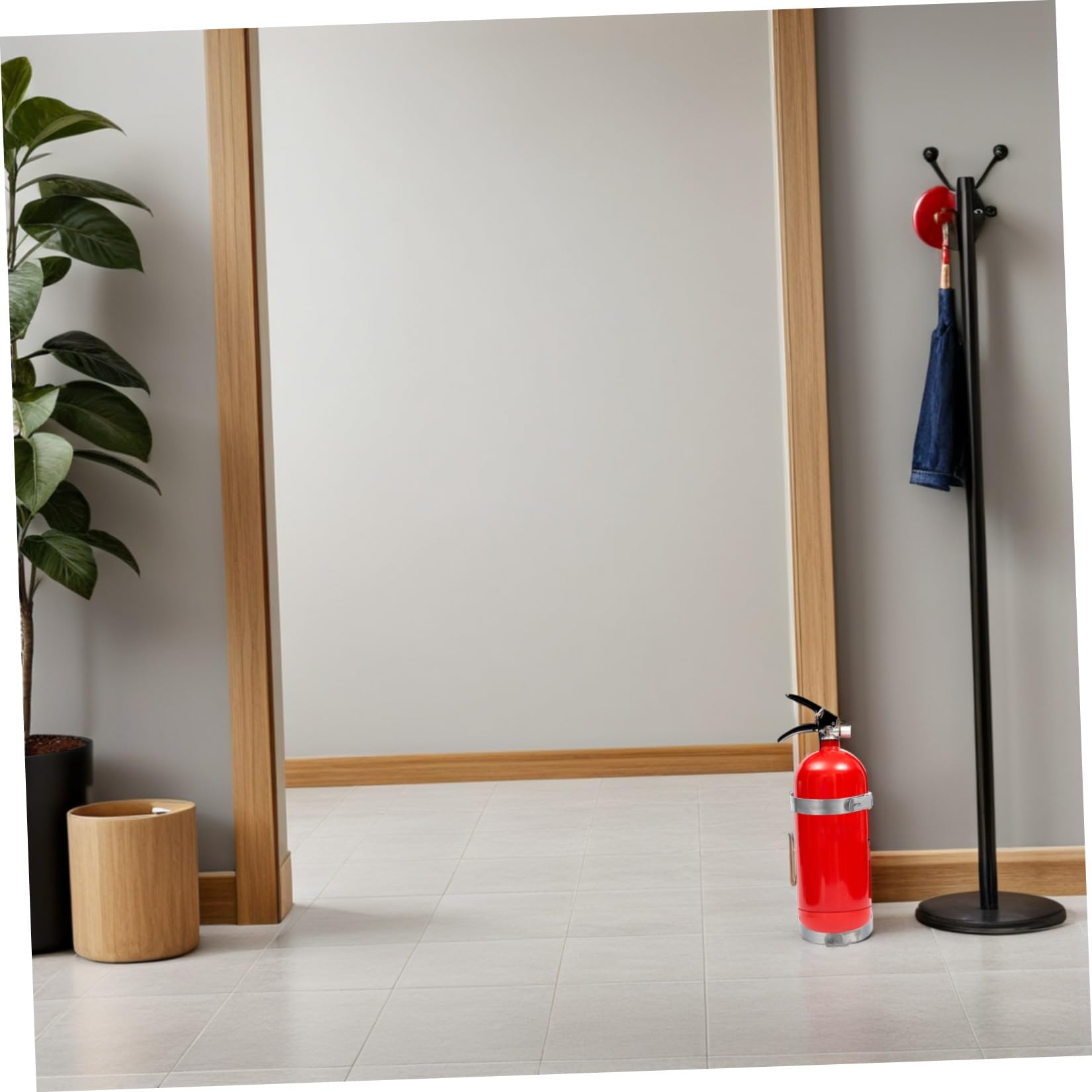 ibasenice Soporte Diseño de Acero de Incendios Inoxidable para Extintor Plata Compacto Duradero, Peso 3kg y Adecuado para Garaje y Áreas Públicas