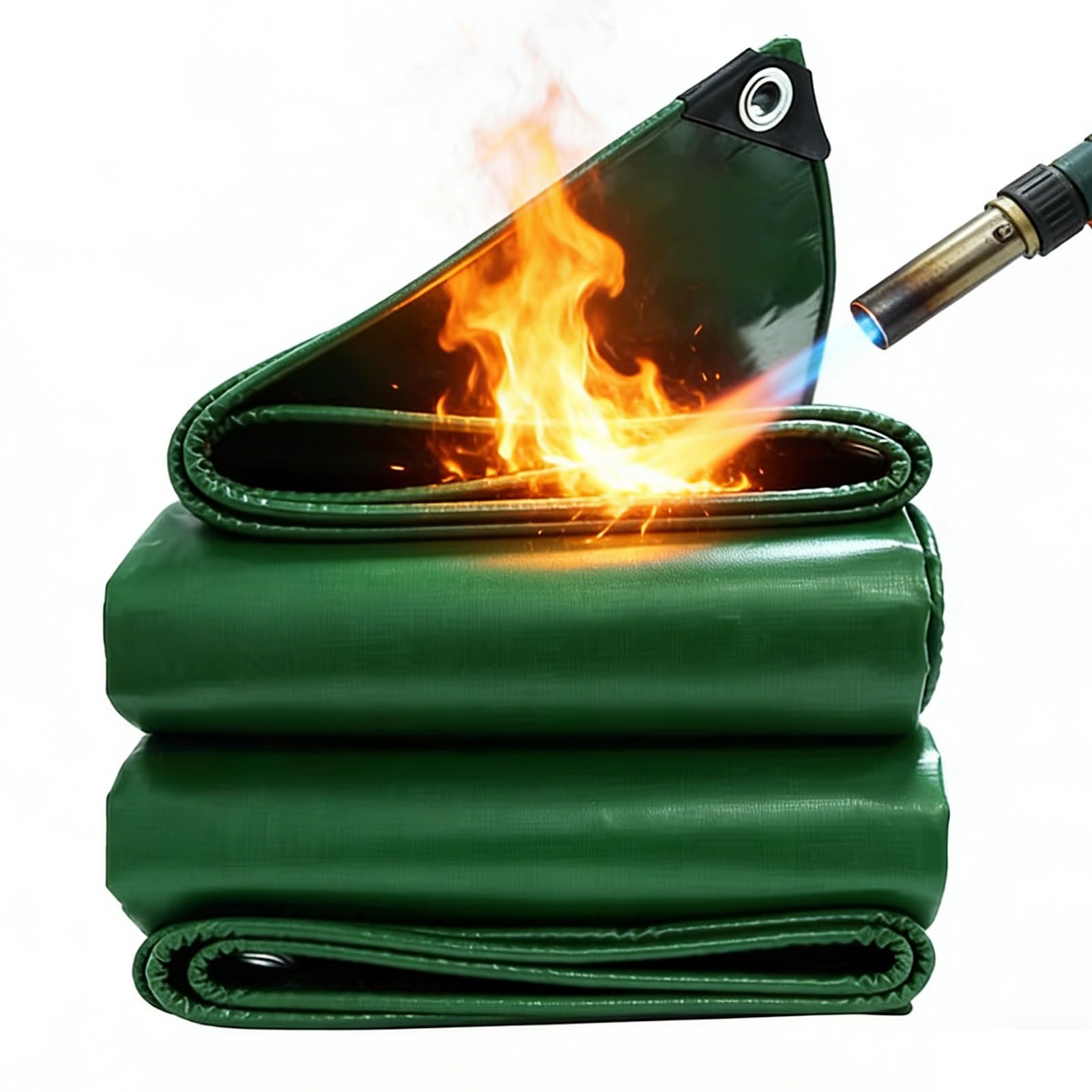 Couverture de soudage en fibre de verre découpable avec œillets, tapis ignifuge résistant à la chaleur pour la protection de soudage industriel, soudeurs de poêle à griller