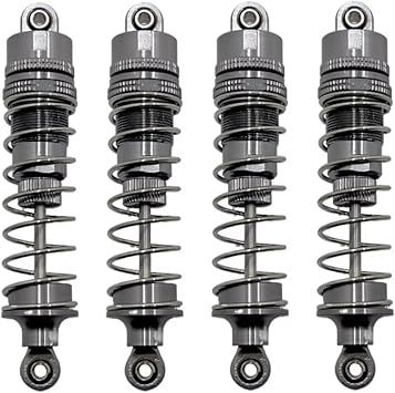 for HB for Toys for R1001 for Bronco for R1002 for R1003 4pcs Metal Oil Shock Absorber Damper RC Car Upgrade Parts Accessories RC Upgrade PartsGray