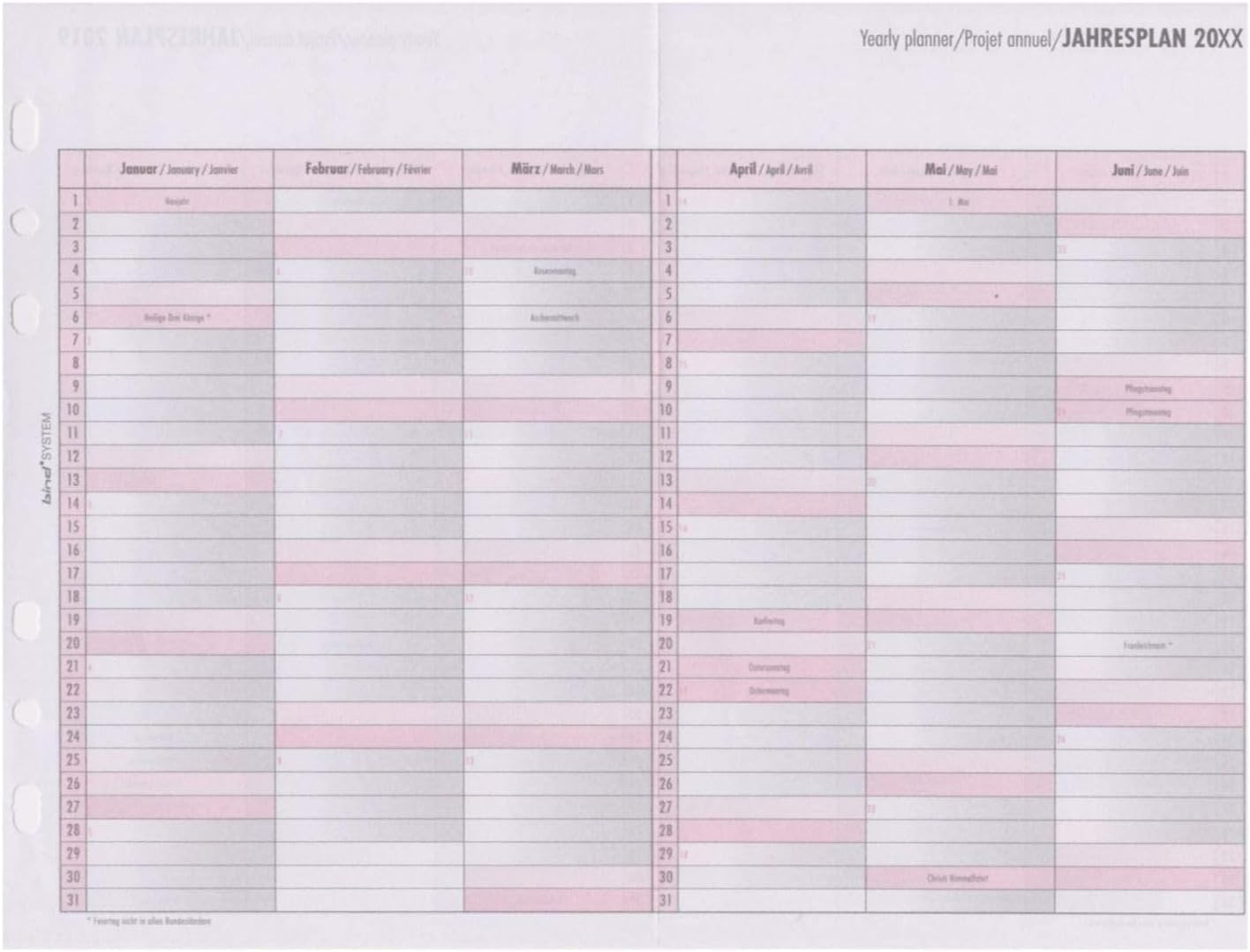 B250826 Calendar Insert for Weekly Calendar A5, Timer Insert for Calendar Year 2026, 1 Week / 2 Pages, Appointment Calendar with System, Calendar for Bind System Planner and Standard Time Planner