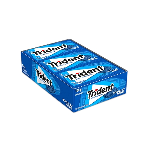 Chiclete Trident Hortelã Sem Açúcar - Caixa com 21 unid. de 8g Chiclete Trident Hortelã Sem Açúcar - Caixa com 21 unid. de 8g
