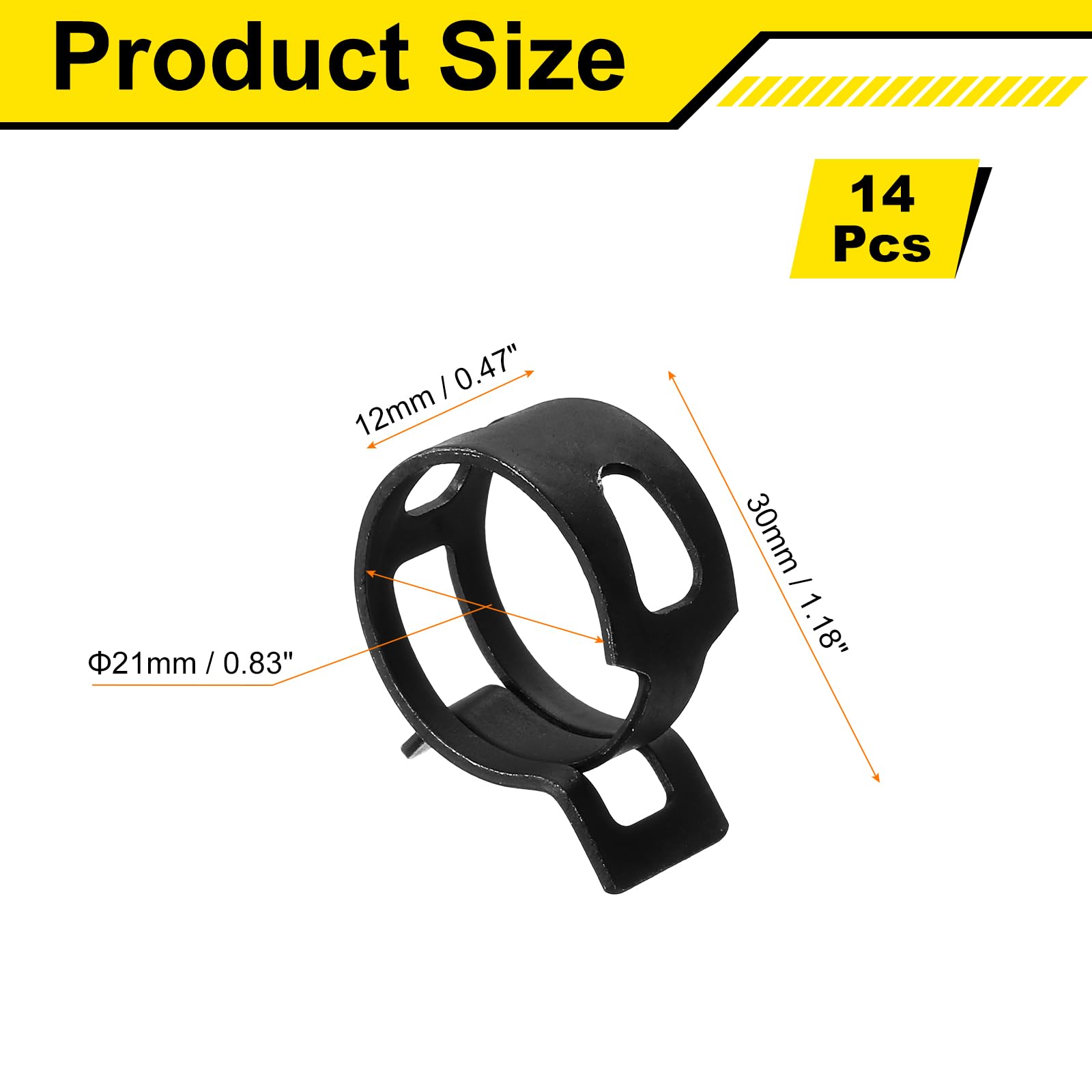 Sourcingmap 14Pcs Spring Band Type Action Fuel/Silicone Vacuum Hose Pipe Clamp - Image 2