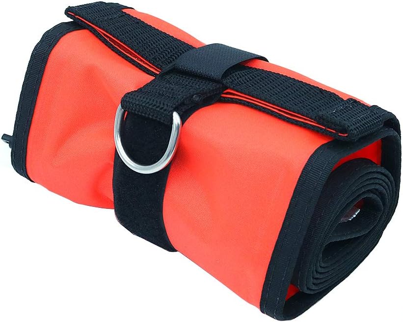 Namvo High Visible Surface Marker Buoy Scuba Diving Safety Underwater Inflatable Float Sausage Diver Below Signal Tube with Reflective Tape & Dive Flag(1.2m*15cm) - Image 4