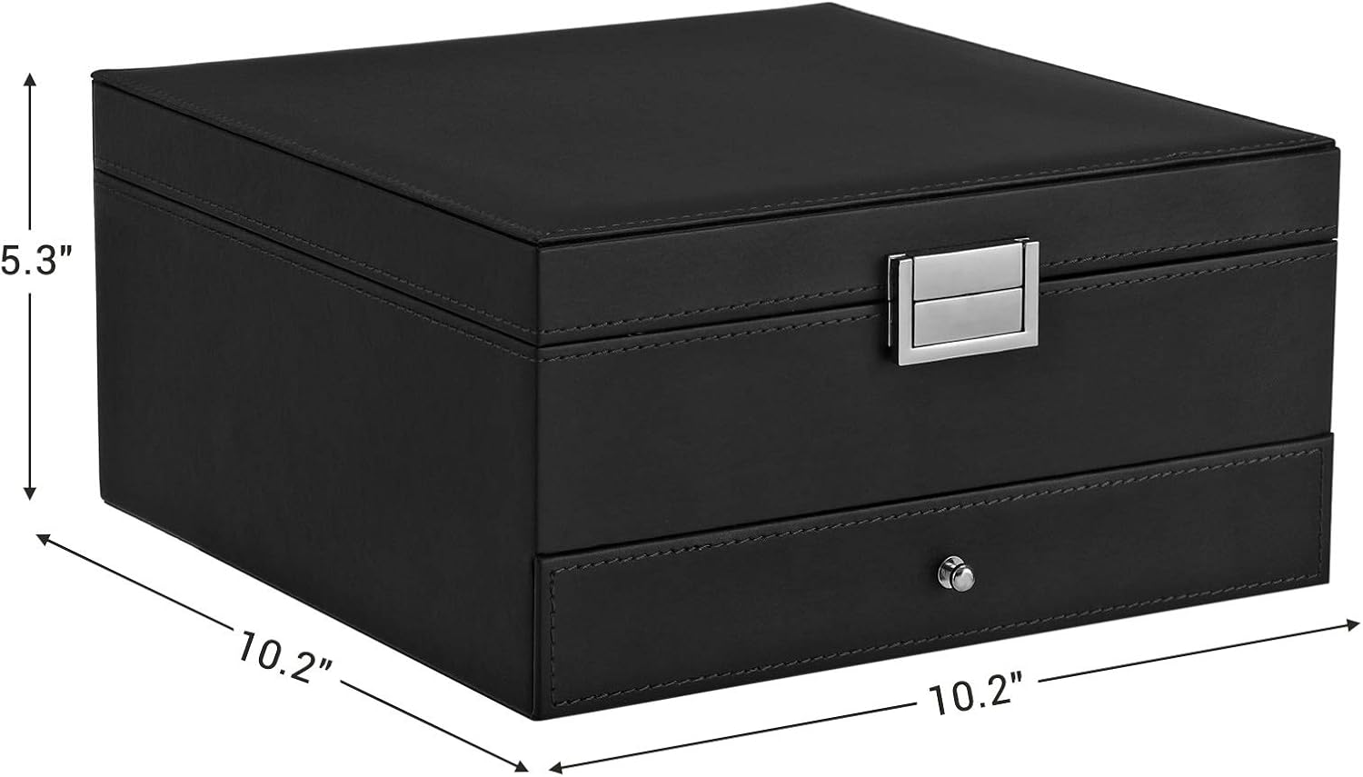 SONGMICS Jewelry Box, 3 Layers Jewelry Organizer with Removable Tray, Drawer, for Necklaces, Earrings, Rings, Black UJBC241BK : Clothing, Shoes & Jewelry