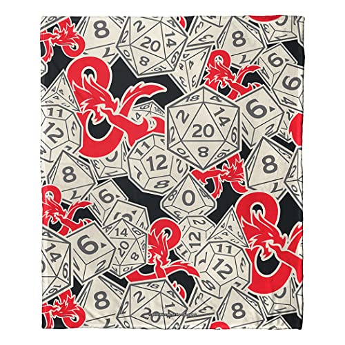 Northwest Dungeons & Dragons Silk Touch Throw Blanket, 50" x 60", Logo Dice