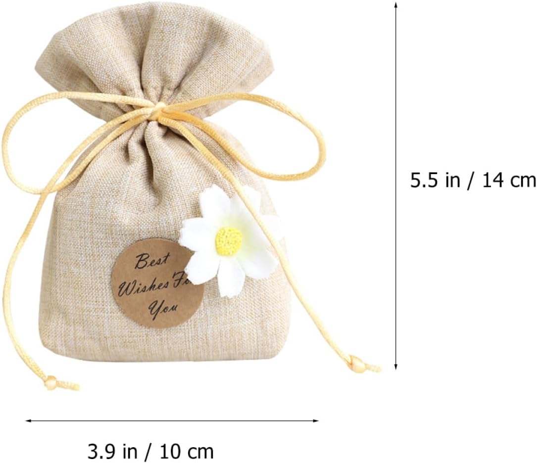 Empty Lavender Sachet Bags 6pcs Cotton Linen Wardrobe Hanging Fragrance Sachets for Home Car Closet Freshening