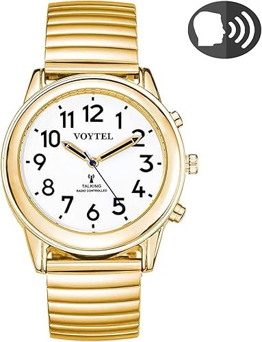 Miniatura 24 de English Talking Men's Watch for Elderly, Low Vision or Visually Impaired, Loud Sound, Large Numbers, Bold Hands, Stainless Steel Expandable Strap
