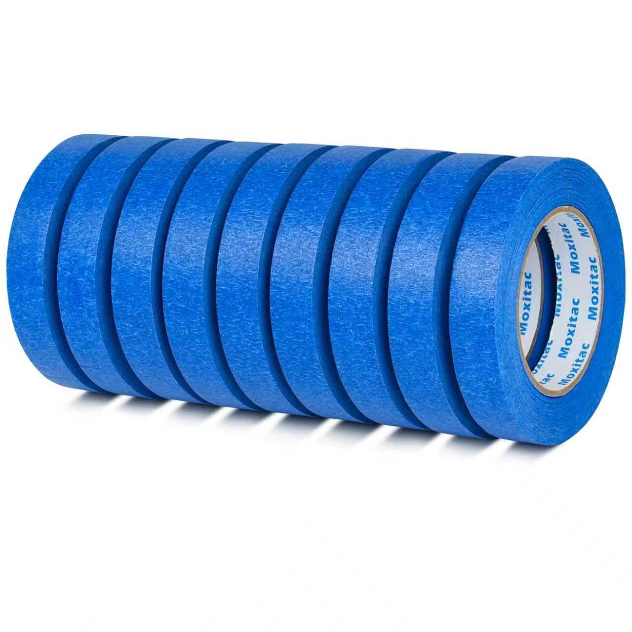 Blue Painters Tape 9 Rolls Bulk Pack 0.94 Inch x 60 Yards No Paint Bleed, Residue-Free Masking Tape for Professional Painting, Wall Application & DIY Crafts