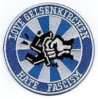 S04 Aufn&auml;her Motiv Love Gelsenkirchen hate Facism 8 x 8 cm