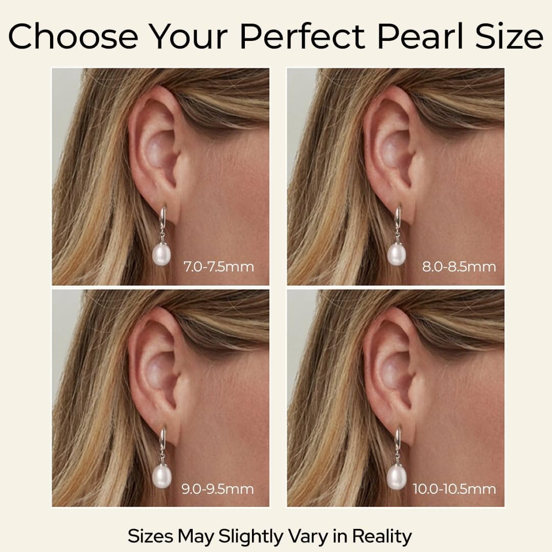 THE PEARL SOURCE Drop Shape Pink Freshwater Cultured Pearl Elegance Earrings for Women