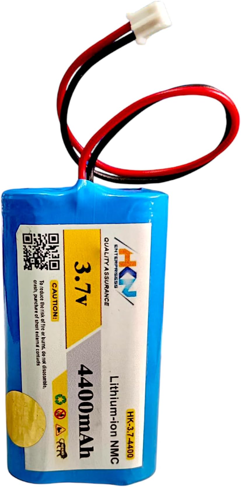 HKN 3.7v 4400mAh 4000mAh Lithium ion Rechargeable Battery with 2.0Pin JST-PH JST 2.0/2P Plug for Electronics, Toys, Lighting, Equipment, Bluetooth Speaker Other Products. (4400, Milliamps)