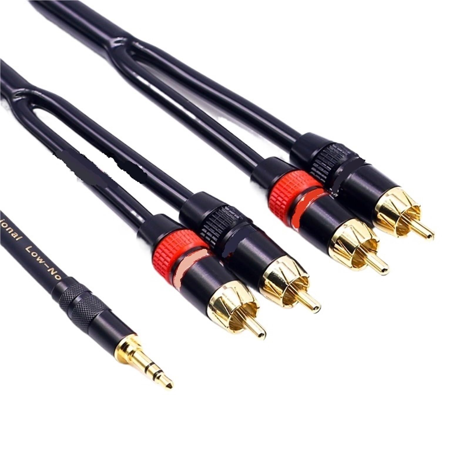 Cable de audio de amplificador de 3,5 mm a 4 1/4 para computadora dos juegos altavoz ángulo recto (negro, 10 m)