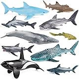 12pcs Sea Animal Figures, Realistic Ocean Animal Toys Set with Whale Shark Octpus