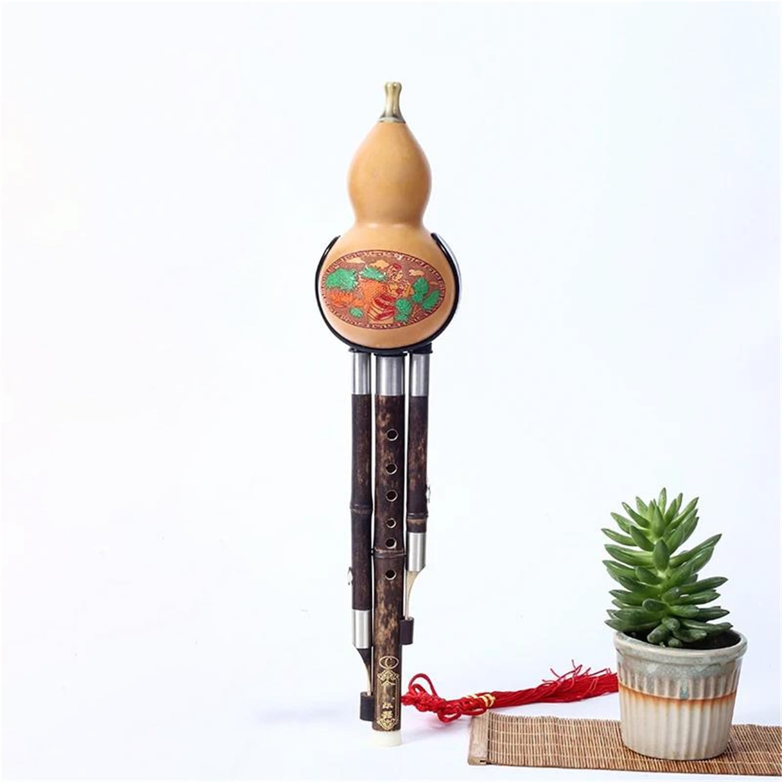Instrument De Musique Hulusi C-key Hulusi Flûte Traditionnelle Chinoise Faite À La Main Gourde Cucurbit Flûte Instrument De Musique Ethnique À Vent En Bois