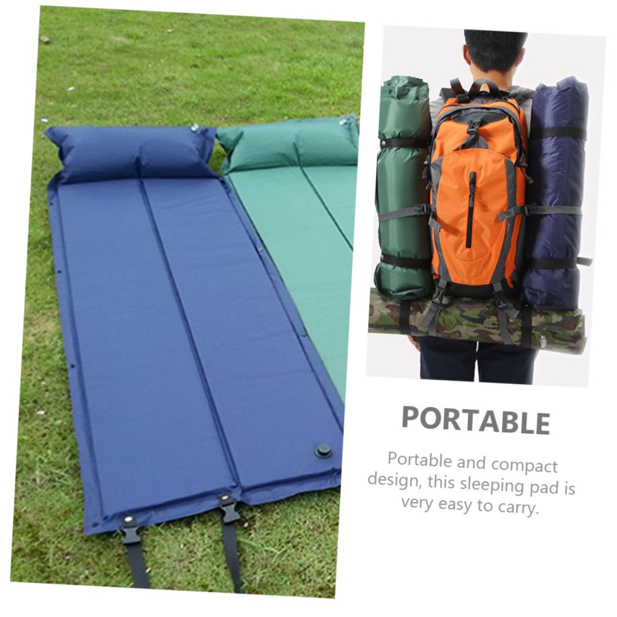 ifundom Inflatable Portable Camping Pad Wear Resistant Sleeping Mat for Convenient Sleep Accessory with Ergonomic Design for Camping and Backpacking