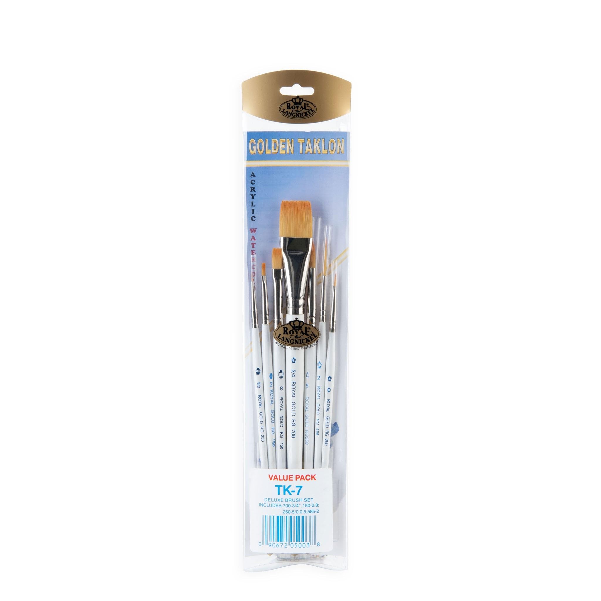 Royal and Langnickel Beginner Variety Brush Set - Royal Gold (Pack of 7), Gold,nickel